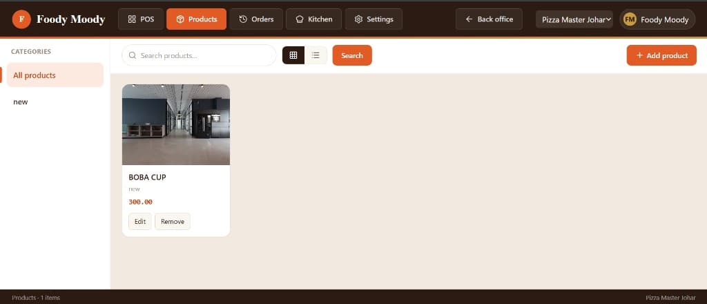 Menu & Products — Manage menu items, photos, categories, and pricing