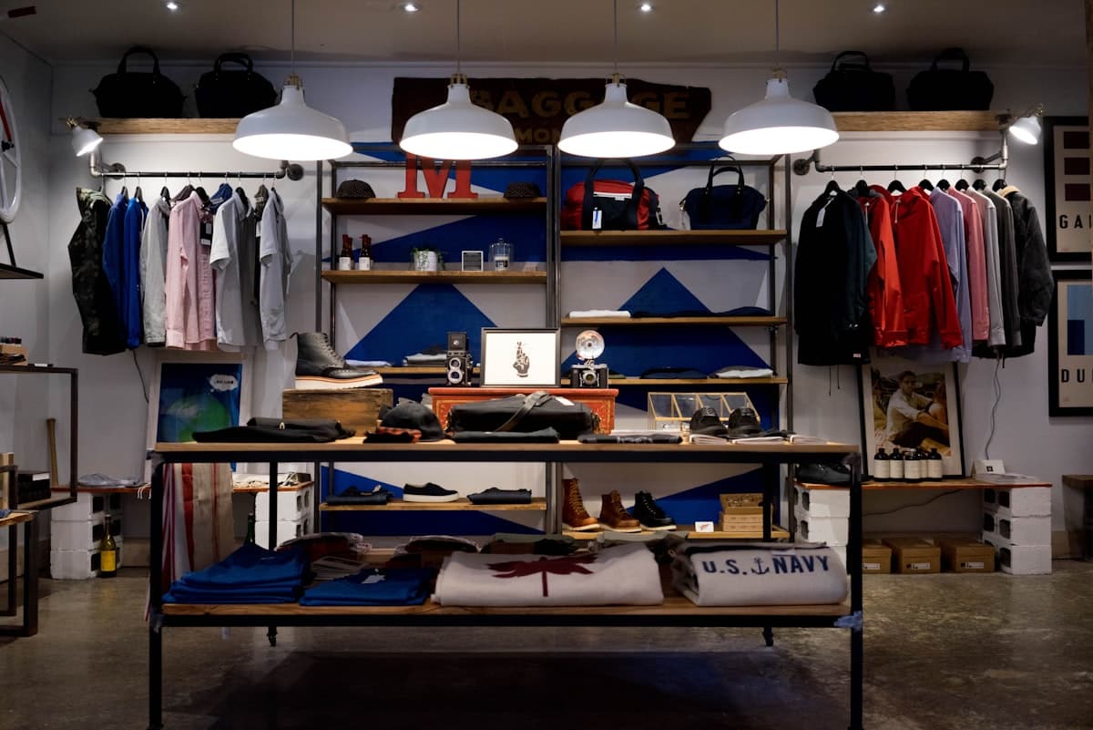 Retail store interior with merchandise